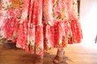 画像6: 50〜60年代ビビットピンク×ピンク×ホワイトお花柄フリル付きスカート (6)