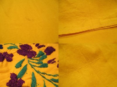 画像2: イエロー×カラフル花刺繍サンアントニーノメキシカン半袖ロングドレス