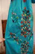 画像14: ターコイズブルー×カラフル花刺繍メキシカン半袖ロングドレス (14)