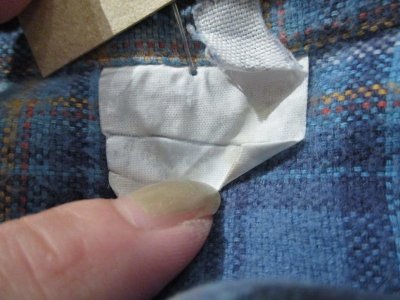 画像2: ブルー×イエローチェック胸ポケット付きハーフボタン長袖プルオーバーグランパシャツ
