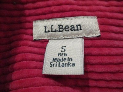 画像2: "L.L.bean"ピンク無地胸ポケット付きコーデュロイ長袖シャツ