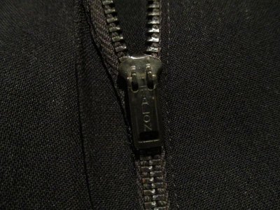 画像1: 50〜60年代ブラックお花レース切替クルーネック半袖ドレス
