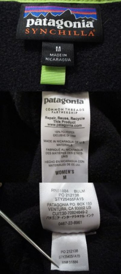 画像2: "Patagonia"ブラック×サックス無地長袖スナップT