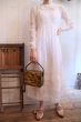 画像3: ”antique”ホワイト花刺繍スカラップレース襟付き長袖シースルードレス (3)