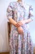 画像4: ▼30％OFF▼　”Laura Ashley”パープル×ピンク×ホワイト花柄ポケット付きクルーネック半袖ドレス (4)