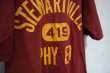 画像16: 70年代”Russell Athletic”金タグ前期ボルドー×マスタードオレンジ英字プリントWフェイスクルーネック半袖Tシャツ (16)