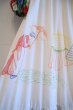 画像12: 70年代ホワイト×カラフルパッチワーク柄刺繍フリルリボン付きスクエアネックパフスリーブ長袖ロングドレス (12)