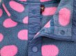 画像9: ”Patagonia”ターコイズグリーン×ピンクドット柄ポケット付きハーフボタン長袖フリーストップ (9)