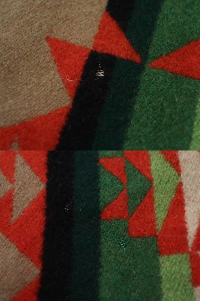 画像2: 50〜60年代ブラック×カラフルネイティブ柄コンチョボタンウールベスト