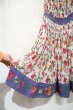 画像10: 70年代ホワイト＆ピンク＆ブルー花柄ポケット付きラウンドネックインド綿キャミソールドレス (10)