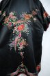 画像18: 60年代ブラック×レッド×カラフル鳥＆花刺繍ポケット付き半袖チャイナトップ (18)