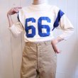 画像3: ホワイト×ブルーナンバリングクルーネック七分袖フットボールTシャツ (3)