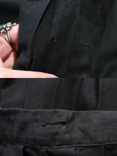 画像1: 50〜60年代ブラック×ピンク貝柄フレアスカート