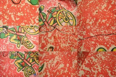 画像1: 40〜50年代カラフル人＆ロバ柄ハンドペイントメキシカンスカート