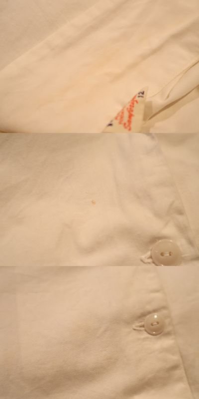 画像1: ホワイト×レッド英字刺繍Budewiserワッペン付き開襟半袖ボーリングシャツ
