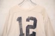 画像7: 60年代ホワイト×ネイビーナンバリングVネック七分袖フットボールTシャツ (7)
