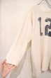 画像8: 60年代ホワイト×ネイビーナンバリングVネック七分袖フットボールTシャツ (8)