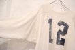 画像9: 60年代ホワイト×ネイビーナンバリングVネック七分袖フットボールTシャツ (9)