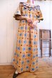 画像3: オレンジ×ブルーデザインカラー半袖アフリカンバティックドレス (3)