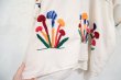 画像10: ホワイト×カラフルキノコ＆お花＆鳥刺繍ポケット付き五分袖プルオーバートップ (10)