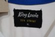 画像15: 50〜60年代”King Louie”ホワイト×ブルーチェーンステッチ英字プリントポケット付き開襟半袖ボウリングシャツ (15)