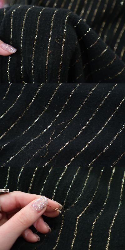 画像3: 60〜70年代ブラック×ゴールドラメVネック五分袖ギリシャドレス