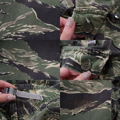 画像2: u.s. militaryブラック×カーキポケット付きタイガーカモフラージュパンツ