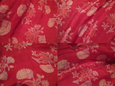 画像2: 60〜70年代レッド花柄インド綿スカート