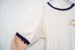 画像8: 70年代”Champion”バータグホワイト×ネイビー×イエロークルーネック半袖リンガーTシャツ (8)