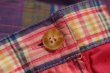 画像11: ピンク×ブルー×イエローチェックサイドボタンポケット付きスカート (11)