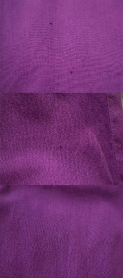 画像1: 60年代パープル×カラフルサンアントニーノ刺繍裾レース＆ポケット付き半袖メキシカンドレス