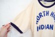 画像7: 70年代”Champion”バータグ　ホワイト×ネイビーロゴプリントラウンドネック半袖リンガーTシャツ (7)
