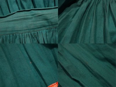 画像1: 50〜60年代ターコイズグリーン×ゴールドラメ＆刺繍テープ付きメキシカンサーキュラースカート