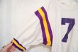 画像9: 60〜70年代”RUSSELL”ホワイト×パープル×イエローナンバリングVネック半袖フットボールTシャツ (9)