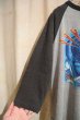 画像8: 80年代”JOURNEY”グレー×ライトグレープリントクルーネックラグランスリーブ七分袖Tシャツ (8)