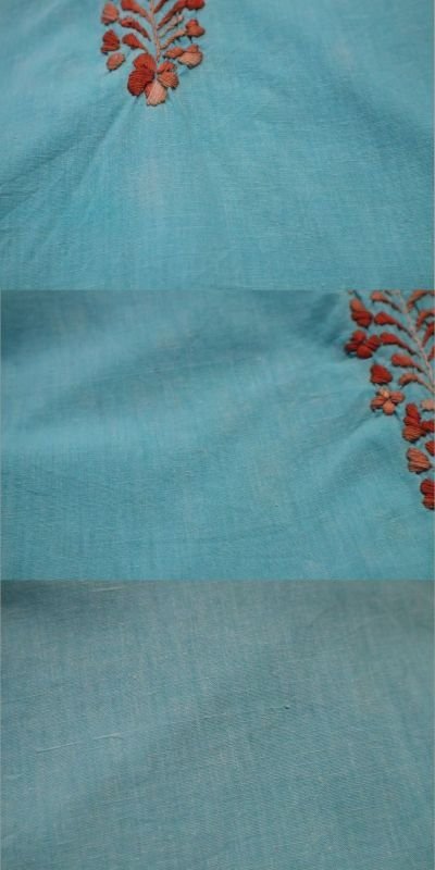 画像2: 60年代ミントグリーン×ブラウンサンアントニーノ刺繍半袖メキシカンドレス