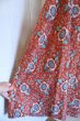 画像9: 60〜70年代ブラウン×ホワイト×ターコイズブルー花柄キルティング切替ポケット付きワイドスリーブ長袖ドレス (9)