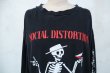 画像3: ”SOCIAL DISTORTION”ブラック×ホワイトスカルプリントクルーネック長袖バンドTシャツ (3)