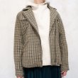 画像4: ▼30％OFF▼　”Ralph Lauren”ベージュ×ブラックチェック柄ポケット付き開襟長袖ウールジャケット (4)