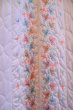 画像11: 60〜70年代ホワイト×ブルー×オレンジ花刺繍長袖キルティングドレス (11)