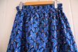 画像7: 60〜70年代ブルー×ブラック花&♡柄花刺繍ロングスカート (7)