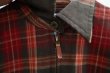 画像13: ”Ralph Lauren” レッド×カーキチェック胸ポケット付き長袖フルジップウールシャツ (13)