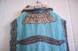 画像12: サックスブルー×イエローベージュクラゲ＆貝柄襟付きゴブラン織りベスト (12)