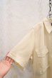 画像8: ”Ralph Lauren”ベージュ無地胸ポケット付きシャツ型リネン半袖ドレス (8)