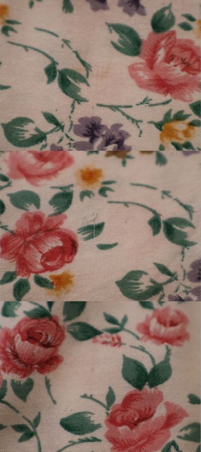 画像3: ホワイト×ピンク×グリーン花柄ポケット付きUネックノースリーブレーヨンドレス