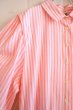 画像13: サーモンピンク×ホワイトストライプ布ベルト&ポケット付きフロントボタン半袖ドレス (13)