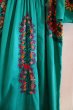 画像15: 60〜70年代ターコイズグリーン×カラフルサンアントニーノ刺繡半袖メキシカンドレス (15)