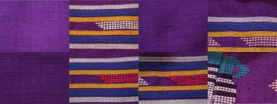 画像2: パープル×イエロー×カラフルグアテマラ刺繍ポケット付きスクエアネック半袖ドレス