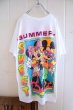 画像12: made in USA ホワイト×カラフルミッキーマウス＆ミニーマウス両面プリントクルーネック半袖Tシャツ (12)