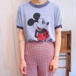 画像3: ライトブルー×ブラック×レッドミッキーマウスプリントクルーネック半袖リンガーTシャツ (3)